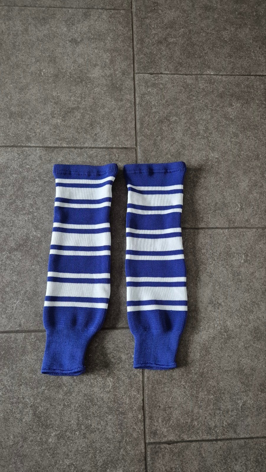 IJshockey sokken - Blauw/Wit gestreept, 55 cm, Ophalen of Verzenden