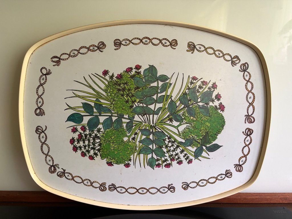 Vintage dienblad, Ophalen, Gebruikt, Rechthoekig, Kunststof