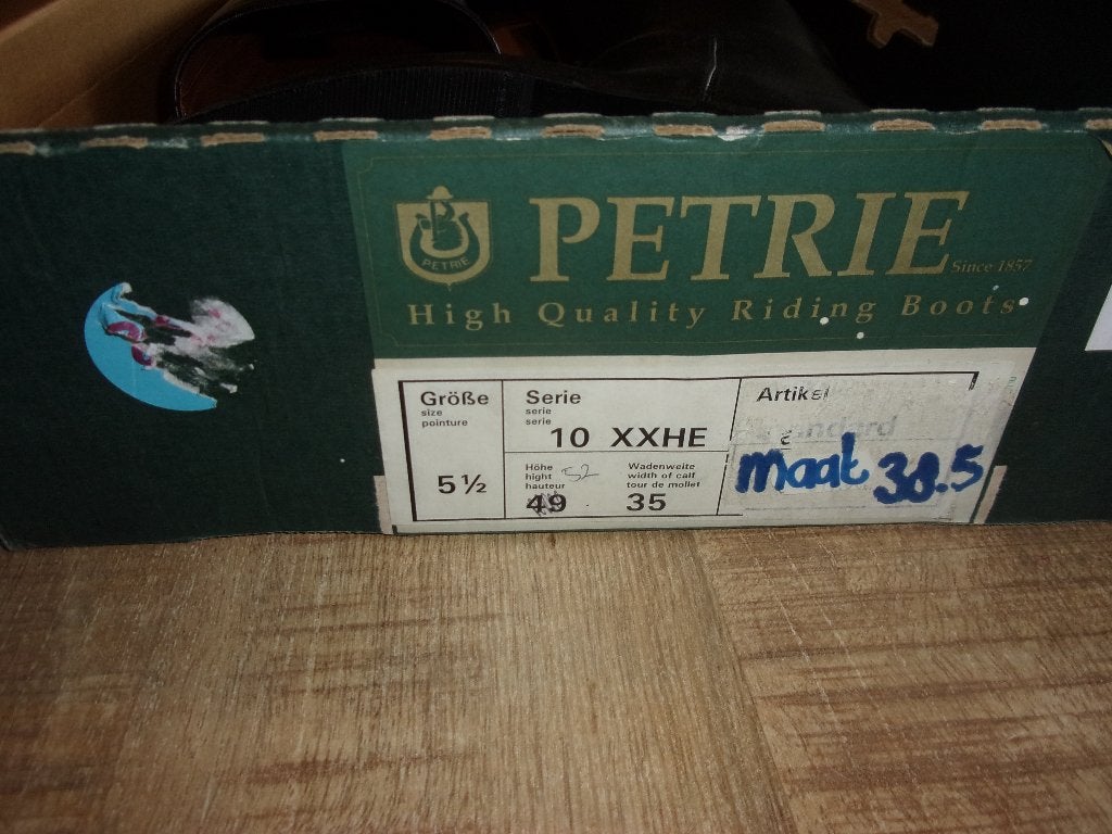 Nieuwe Petrie laarzen paardrijlaarzen 38,5 zwart leer, Dressuur, Nieuw, Ophalen of Verzenden, Dames