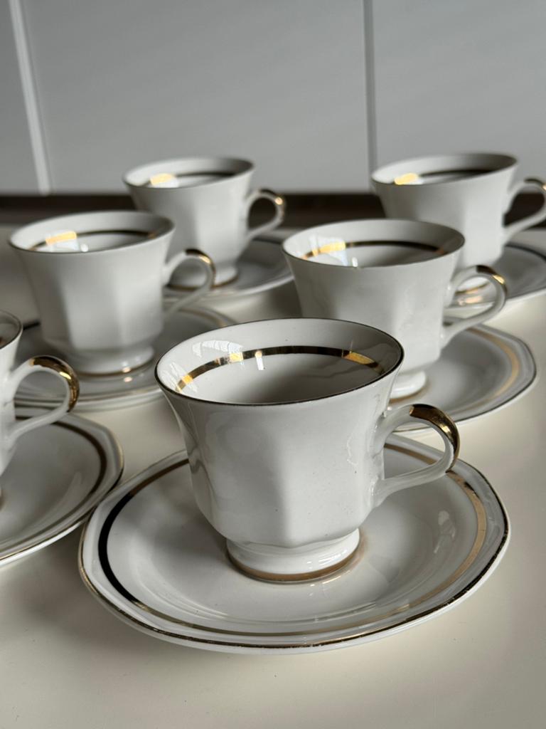 Vintage witte porseleinen koffie/espresso kopjes, Ophalen