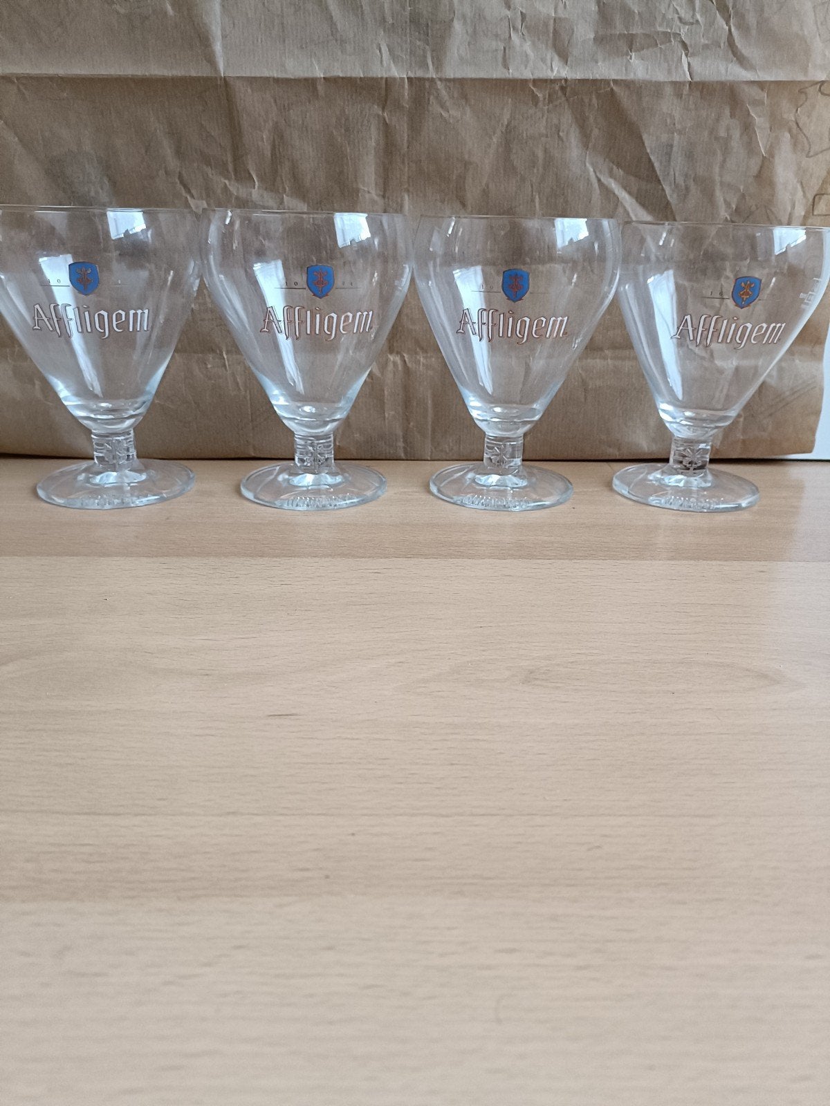 4 Affligem glazen, Ophalen of Verzenden, Zo goed als nieuw, Glas of Glazen, Overige merken