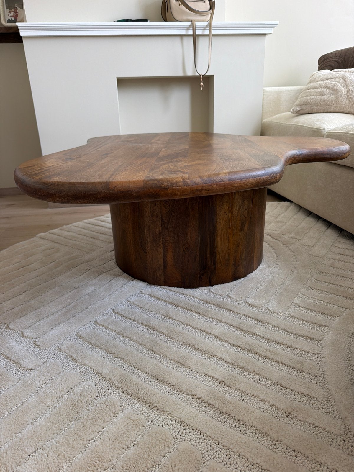 Bruine Mango Hout Salontafel 125x95x40cm, Huis en Inrichting, Tafels | Salontafels, 100 tot 150 cm, Nieuw, Overige vormen, 5 – 50