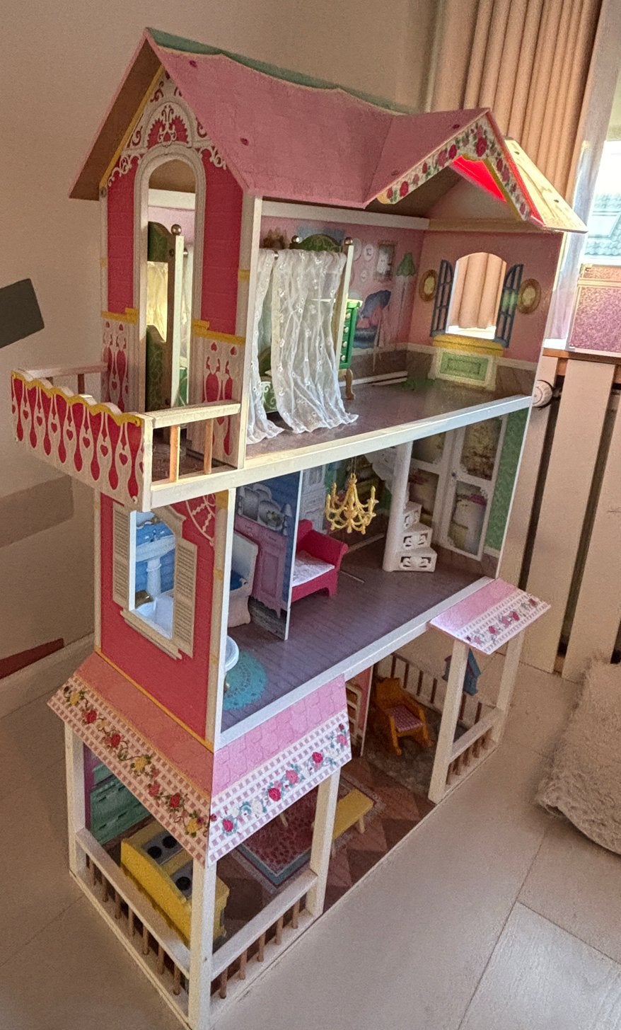 Kidkraft Poppenhuis - ideaal voor Barbie, incl. meubels, Kinderen en Baby's, Speelgoed | Poppenhuizen, Ophalen, Zo goed als nieuw