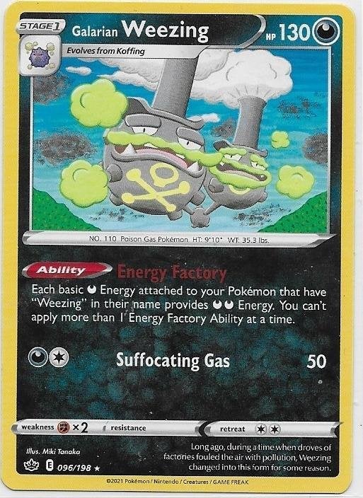 Chilling Reign,  Galarian Weezing [rare] 96/198, Verzenden, Nieuw, Losse kaart
