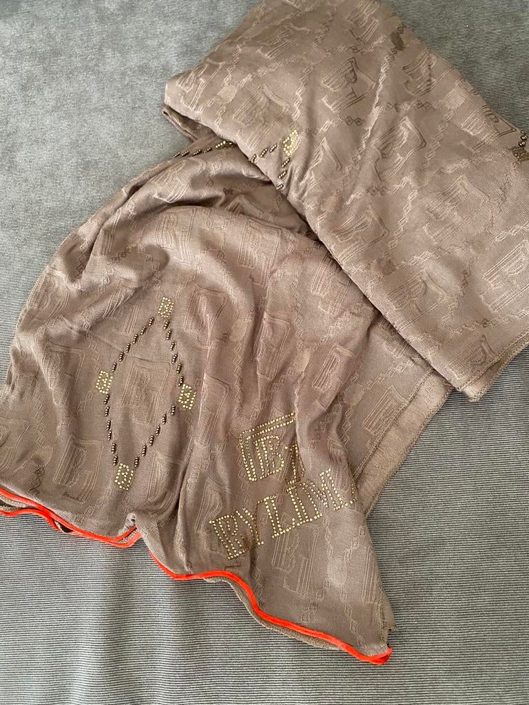 Mooie nieuwe bruine Bylima sjaal met steentjes, Ophalen, Nieuw, Maat 46/48 (XL) of groter, Sjaal