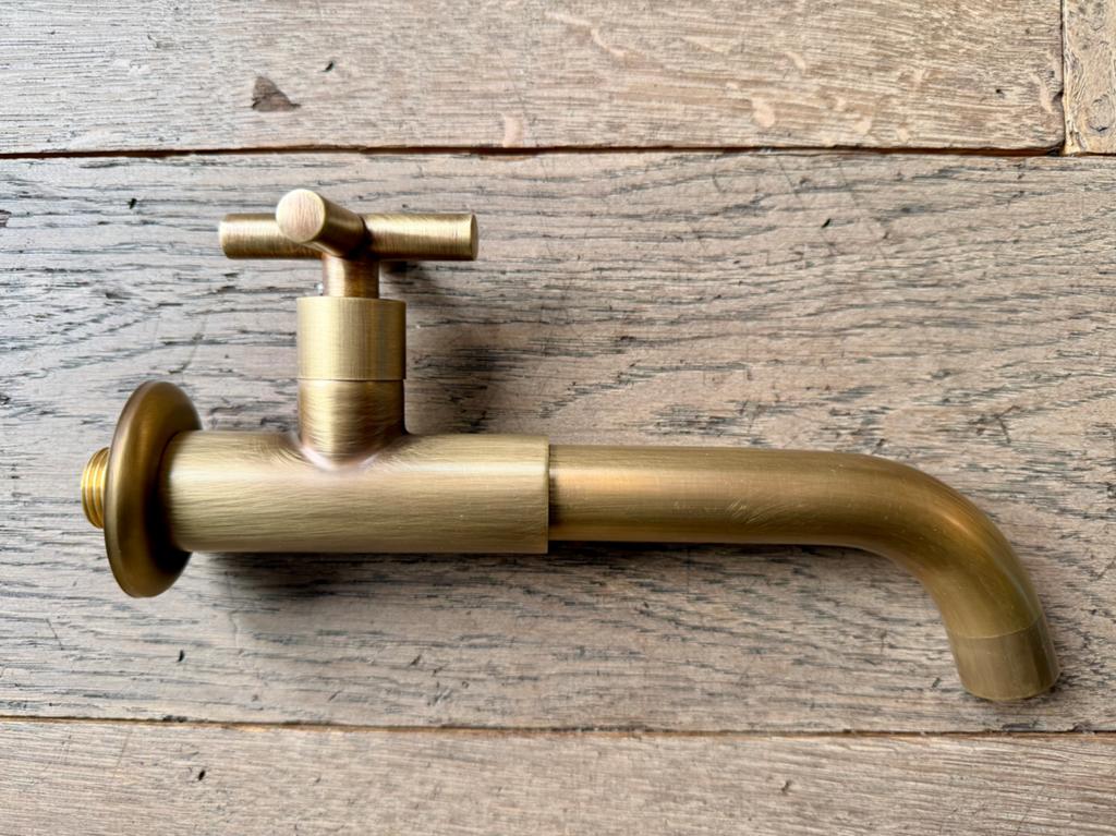 Badique Nostalgische bronskleurige koud water kraan, Doe-het-zelf en Verbouw, Sanitair, Ophalen, Zo goed als nieuw, Kraan
