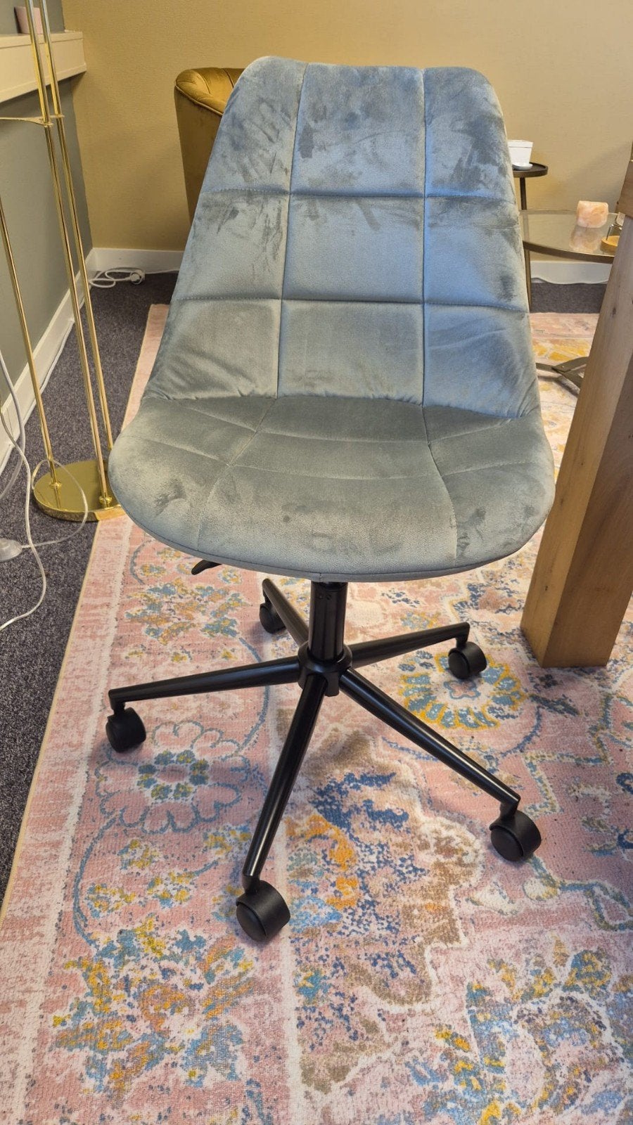 6 nieuwe fluwelen bureaustoelen - olijfgroen, Ophalen, Zo goed als nieuw, Groen, Bureaustoel