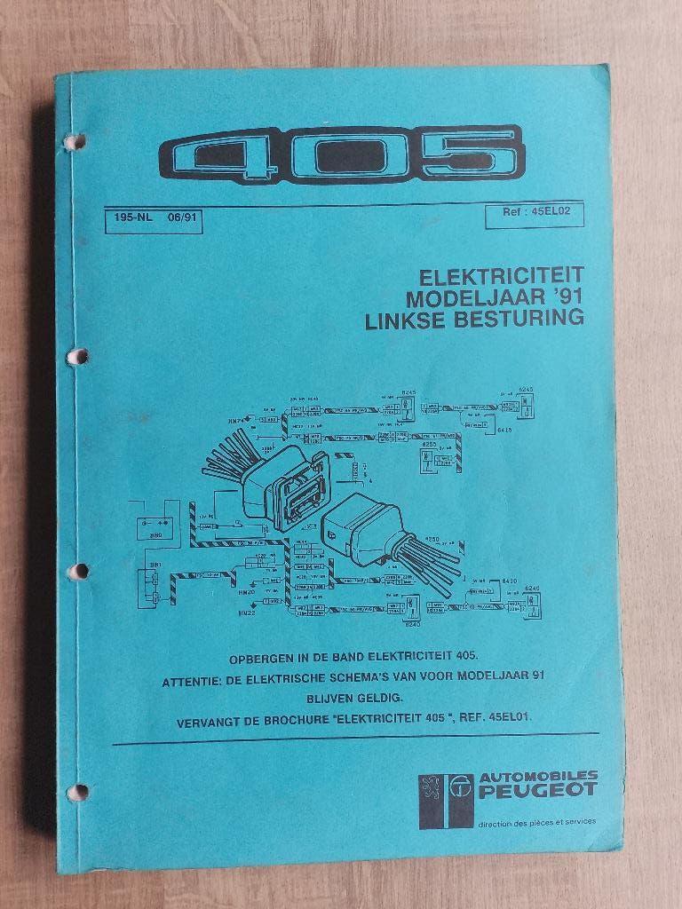 Peugeot 405 dealer werkplaatsboek stroomschema's 1991, Ophalen of Verzenden, Gelezen, Peugeot