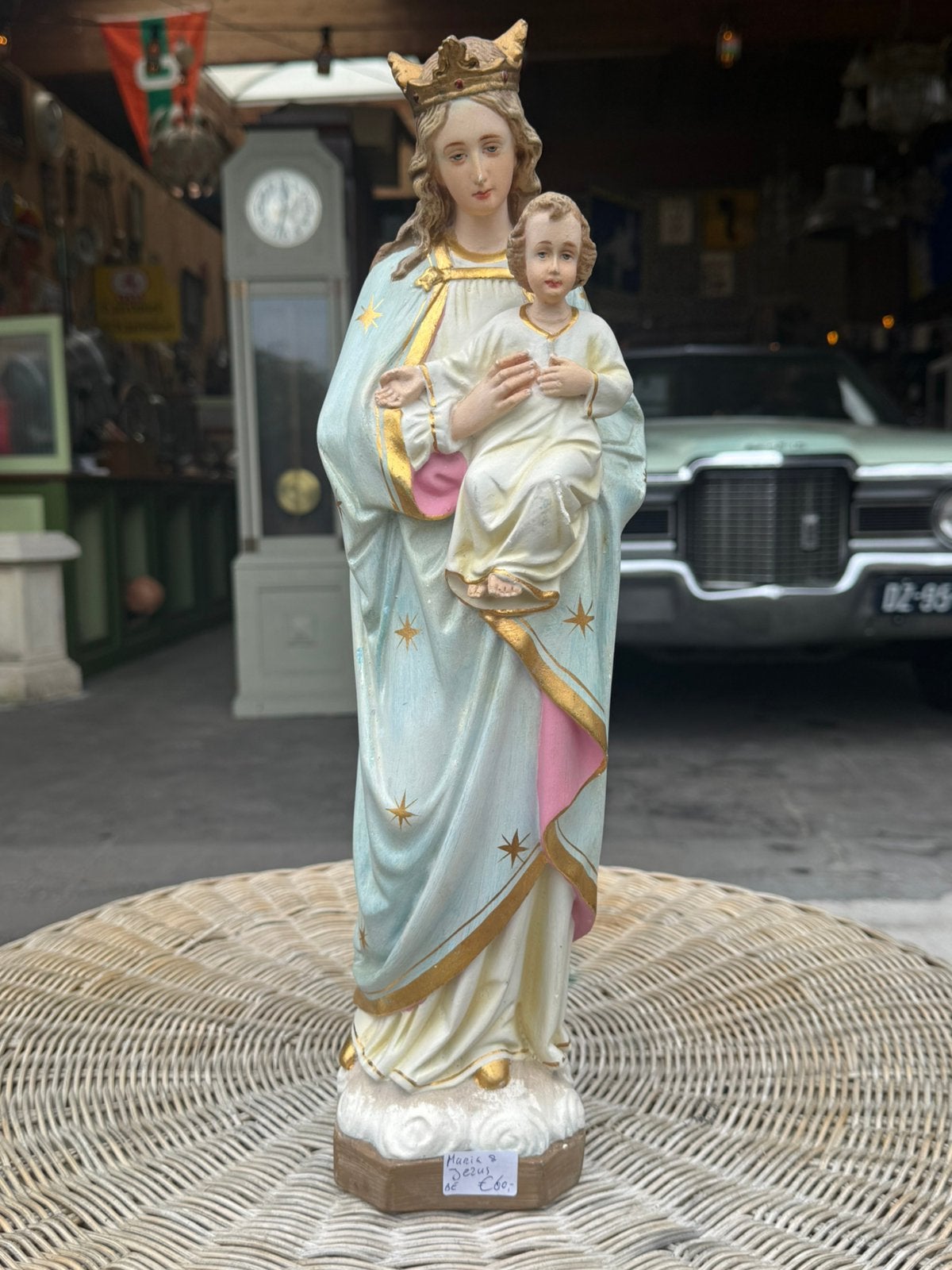 Gipsbeeld Maria & Jezus, Verzamelen, Beelden en Beeldjes, Gebruikt, Religie, Ophalen