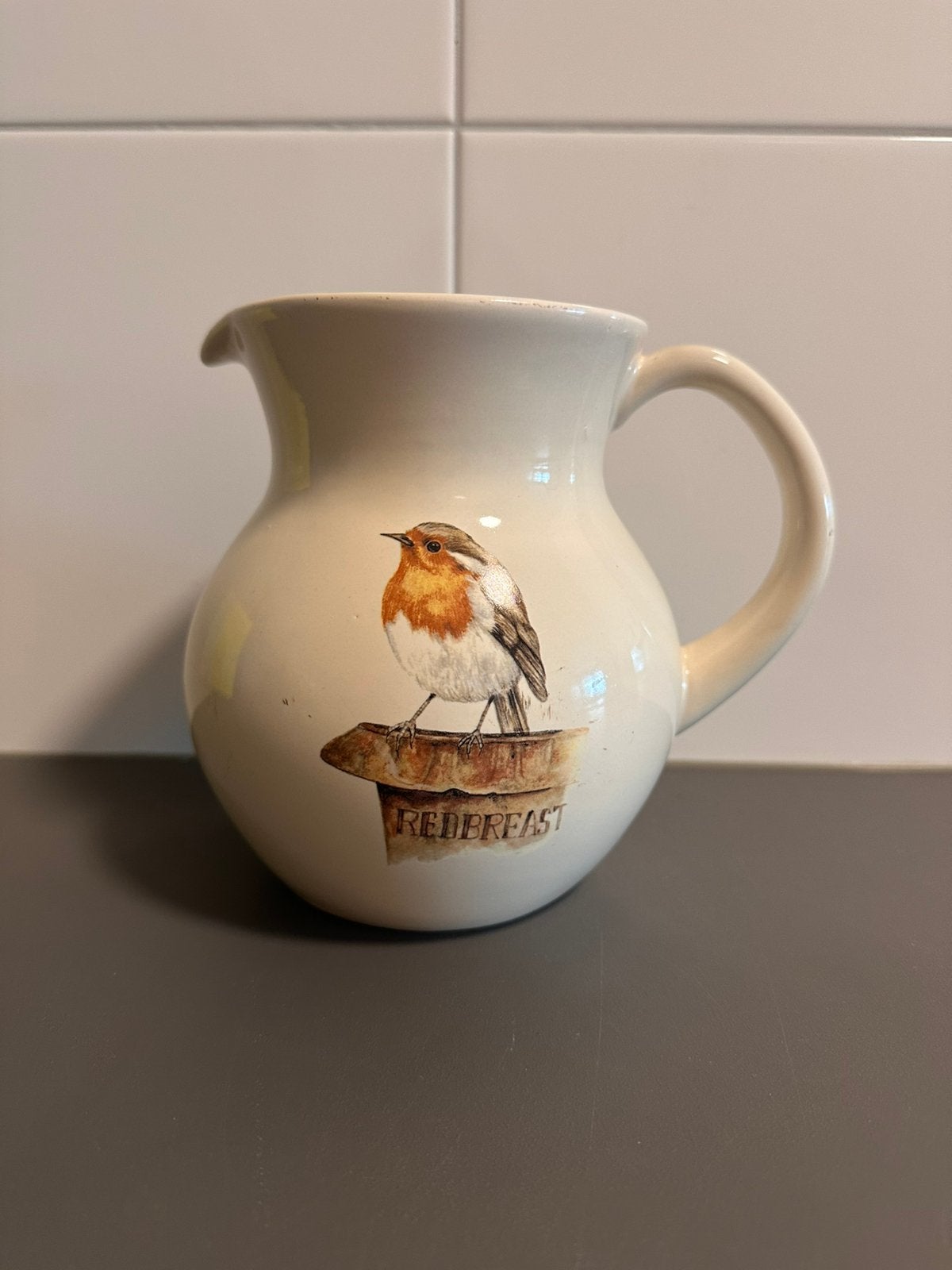 Jet Ter Steege keramische kan / melkkan Redbreast roodborst, Overige merken, Keramiek, Overige typen, Ophalen of Verzenden