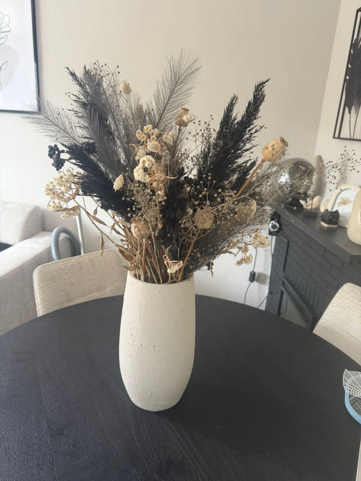 Vaas met droogbloemen, Ophalen, Zo goed als nieuw