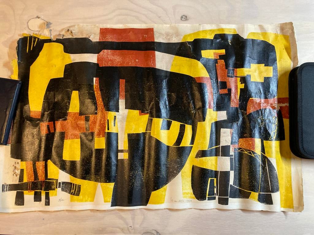 De Ploeg, Groningen kunstenaar Jo van Dijk 1970, Antiek en Kunst, Kunst | Schilderijen | Klassiek, Ophalen of Verzenden