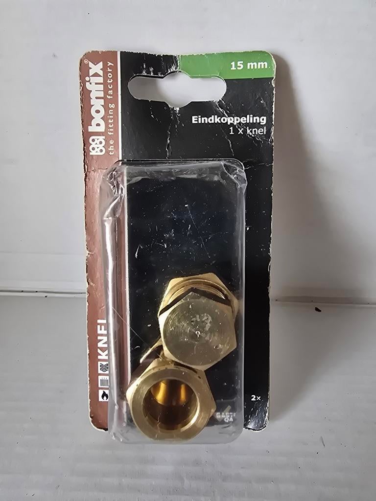 2x Bonfix Eindkoppeling 15mm - Knelkoppeling, Overige materialen, Minder dan 20 mm, Overige typen, Nieuw