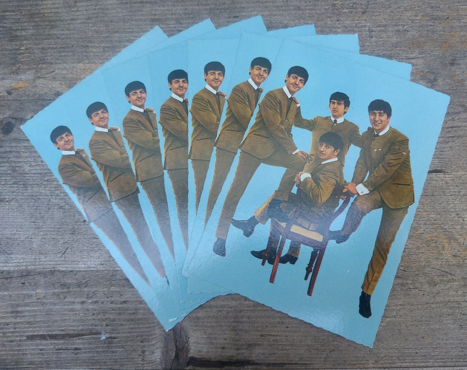 7 x Orginele authentieke Beatles kaarten zijn ongelopen, Ophalen of Verzenden, Zo goed als nieuw
