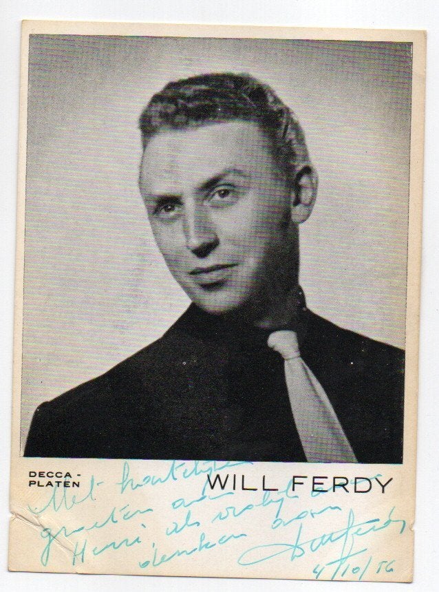 Zanger Will Ferdy met echte handtekening 1956 Decca platen, Ophalen, 1940 tot 1960, Muziek