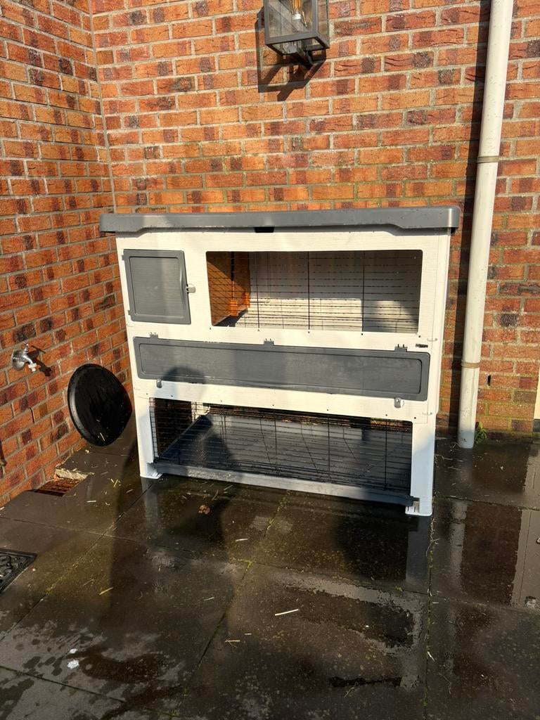 Ferplast Konijnenhok Grand Lodge 140, Dieren en Toebehoren, Ophalen, 110 cm of meer, Zo goed als nieuw, 90 cm of meer
