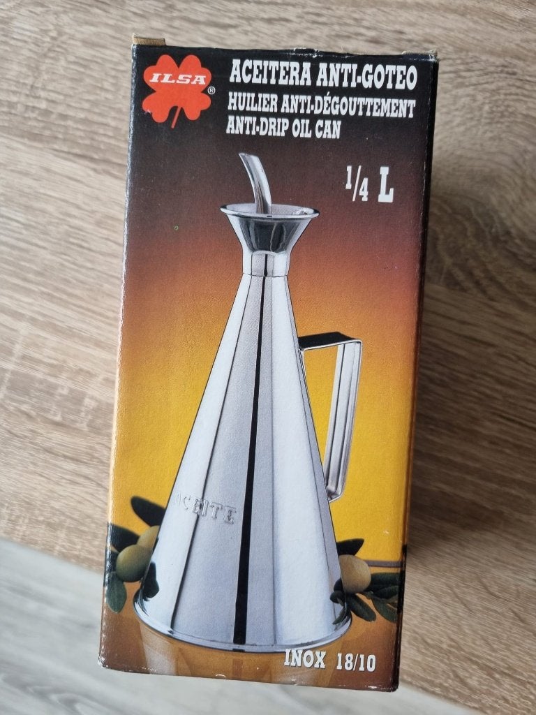 ILSA No-drip Olie/Azijnfles, Ophalen of Verzenden, Voorraadpot, Metaal, Overige merken