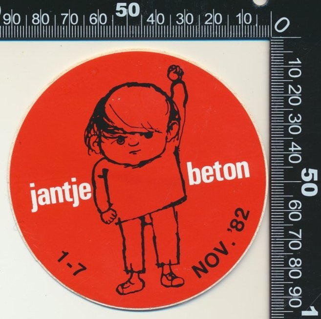 Sticker: Jantje Beton - 1982, Ophalen of Verzenden, Zo goed als nieuw, Bedrijf of Vereniging