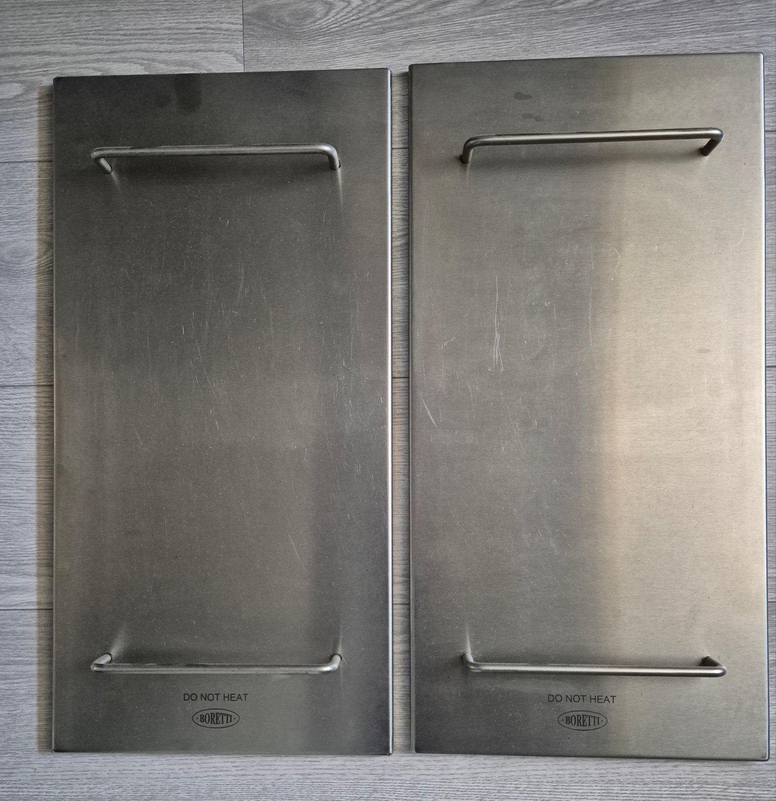 BAC87 Boretti gasfornuis RVS bescherm deksels., Minder dan 50 cm, Gebruikt, Ophalen of Verzenden, Minder dan 100 cm