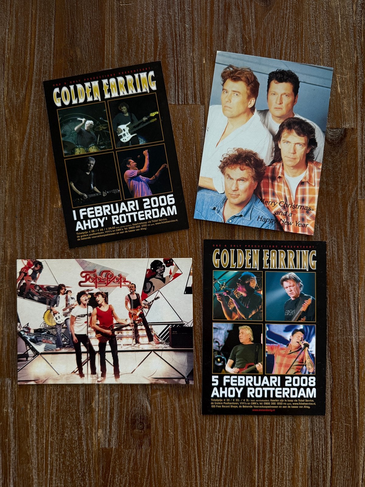 Golden Earring Ansichtkaarten (4 stuks), Verzamelen, Ophalen of Verzenden, Zo goed als nieuw, Foto of Kaart