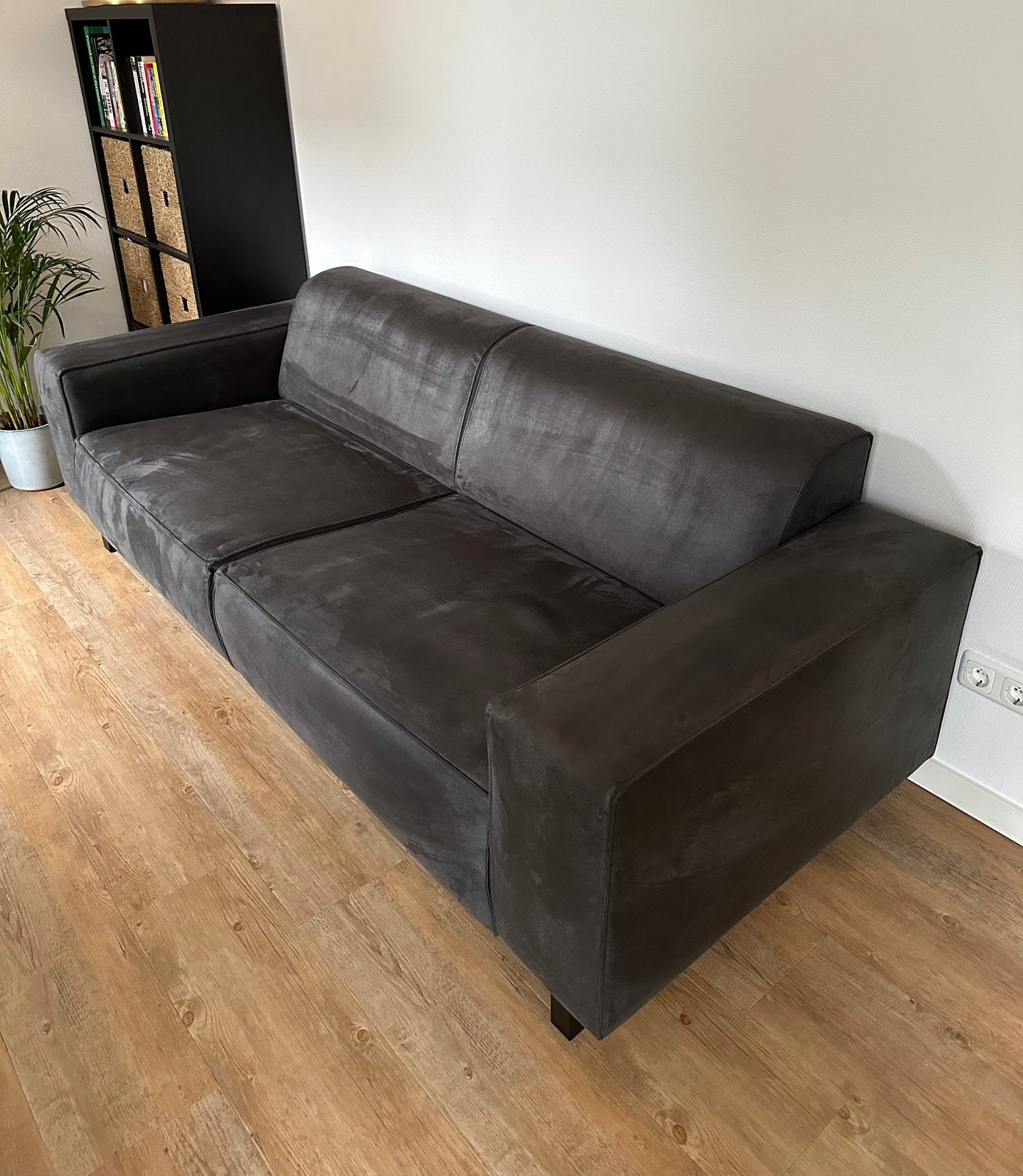 Bank Lecco Antraciet, Ophalen, Gebruikt, Driepersoons, 75 tot 100 cm