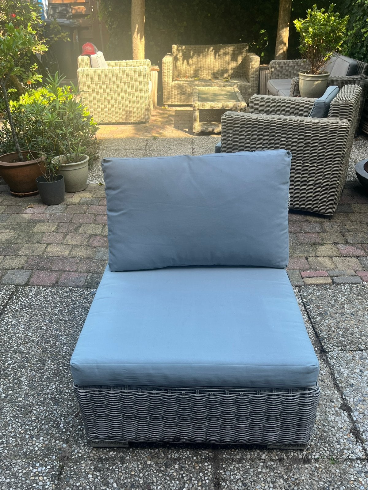Lounge stoel van Intratuin met kussens - Wicker, Ophalen, Gebruikt, Loungeset, Wicker