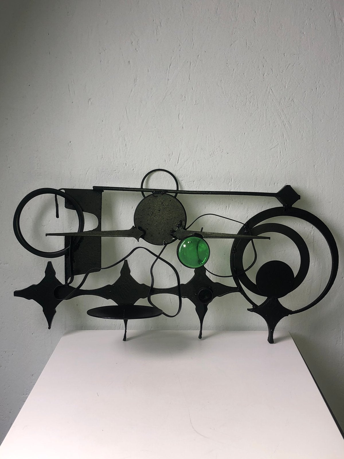 Brutalist wandsculptuur Deens design kaarsenhouder, Ophalen of Verzenden