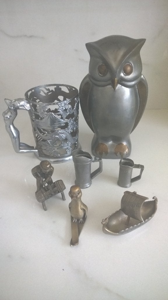 Tin ; gemerkt, Antiek en Kunst, Antiek | Tin, Ophalen of Verzenden