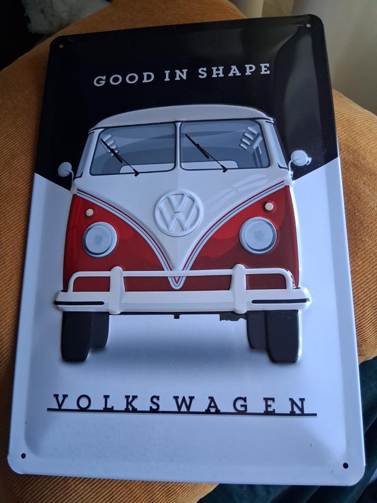 Metalen Wandbord VW Busje - Nostalgische Kunst, Ophalen of Verzenden