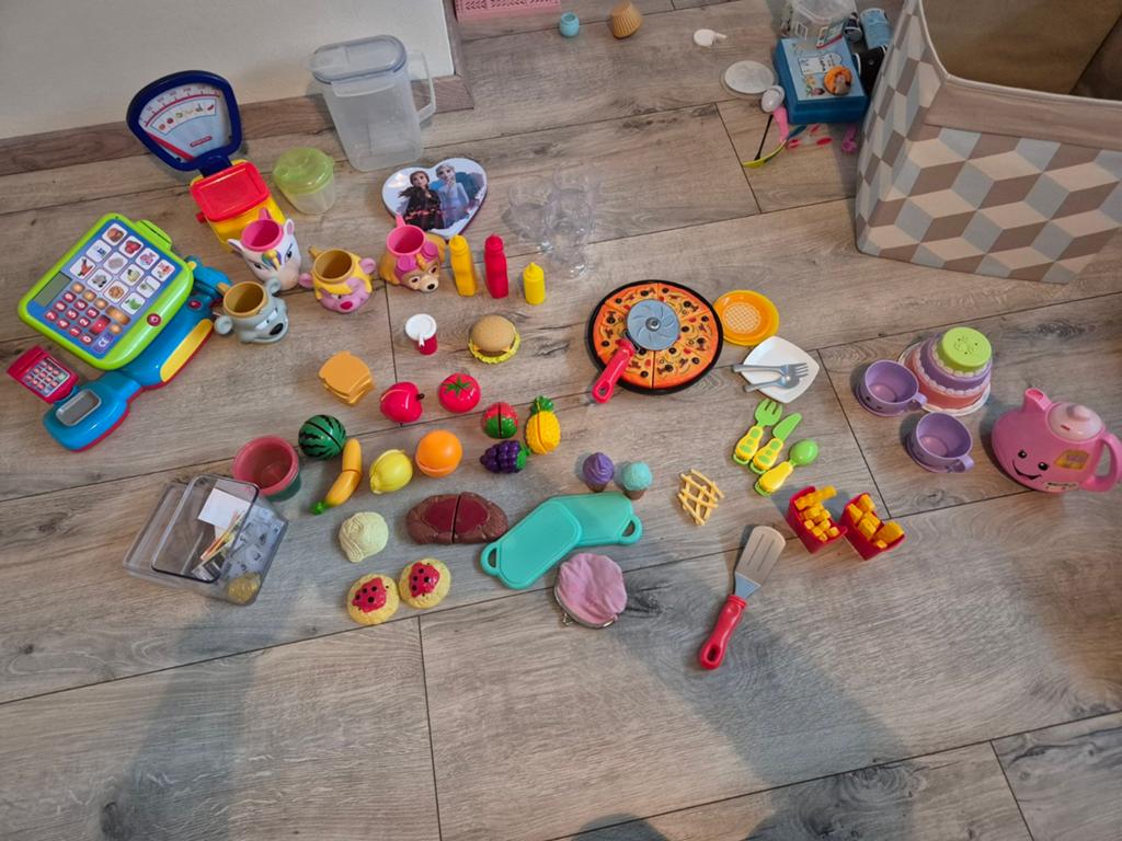 Speelgoedkeuken en supermarkt accessoires set