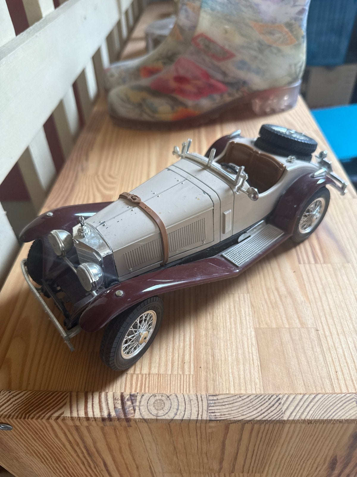 Mercedes-Benz SSK 1928 (Bburago 1:18), Auto, 1:32 tot 1:50, Zo goed als nieuw, Ophalen