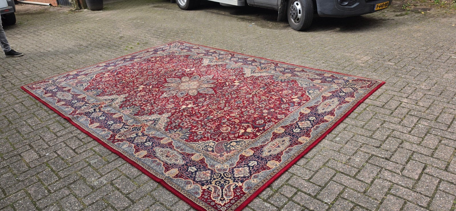 Prachtig mega groot XXL vintage Perzisch tapijt 350x250!, Huis en Inrichting, Perzisch, 200 cm of meer, Ophalen of Verzenden, Zo goed als nieuw