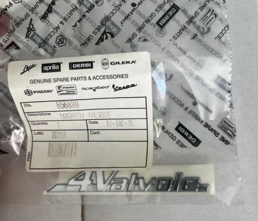 Sticker Piaggio Woord [4Valvole] Lx 4T-4V Orig 656880, Ophalen of Verzenden