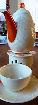 Art deco servies oranje Carstens Uffrecht Weekend aardewerk, Antiek en Kunst, Ophalen