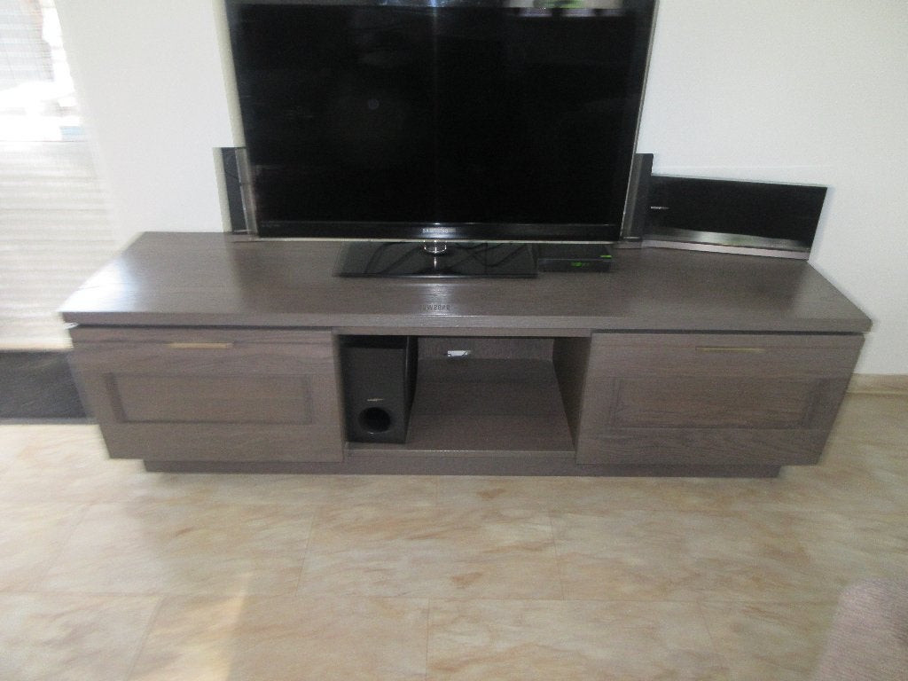 Dressoir, TV meubel, Salontafel en twee bijzet tafels Eiken., Ophalen, Modern massief eiken, 150 tot 200 cm, Eikenhout