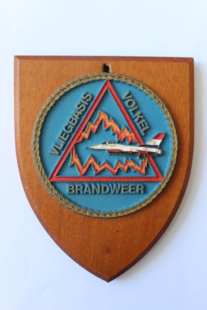 wapenschild  brandweer Vlb  Volkel, Verzenden, Zo goed als nieuw, Patch, Badge of Embleem