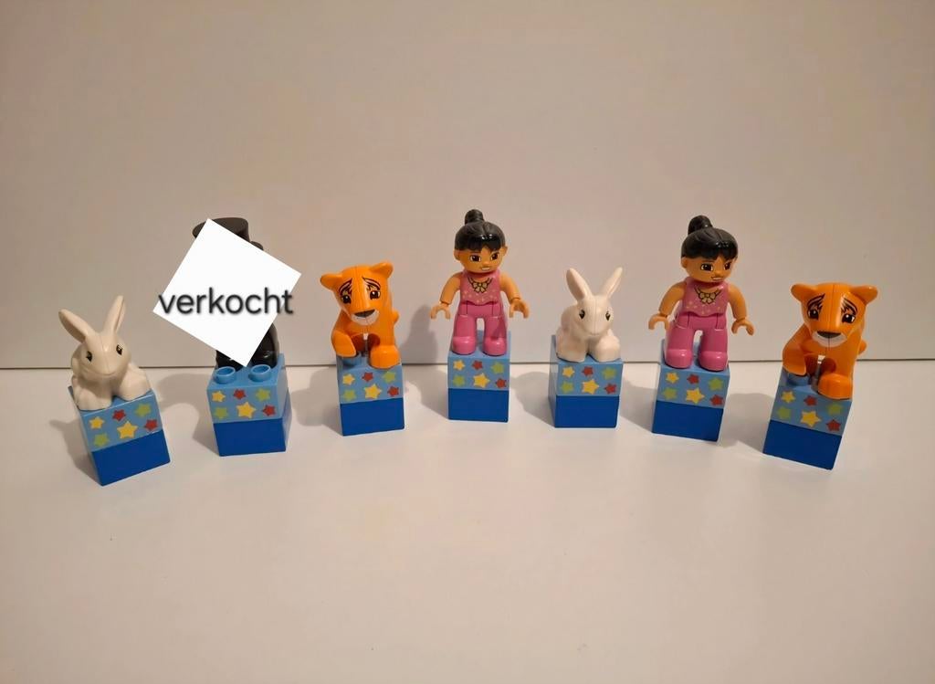 Duplo circusfiguren.  Acrobate, tijger of konijn., Ophalen of Verzenden, Duplo