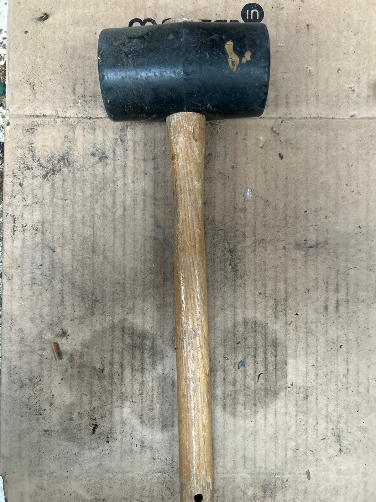Rubberen hamer met houten steel, Ophalen of Verzenden, Gebruikt, Hamer