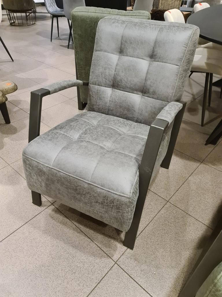 Nieuwe fauteuil leer microvezel grijs antraciet €120, Ophalen, Industrieel landelijk barok brocante koloniaal boheems vintage