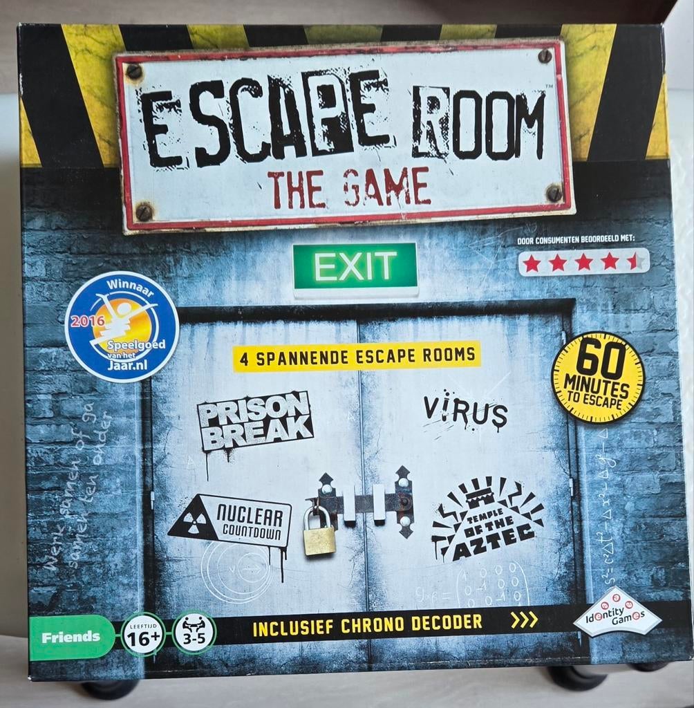 Nw, Escape Room The Game - Winnaar Speelgoed van het Jaar, Vijf spelers of meer, Ophalen of Verzenden, Nieuw, Identity Games