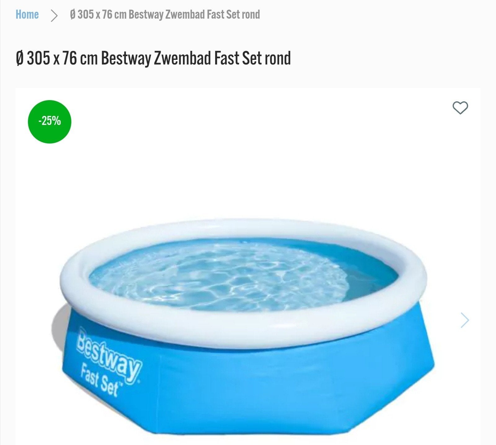 Bestway FastZwembad Ø 305 x 76 cm Gratis ophalen Hilversum, Tuin en Terras, Ophalen