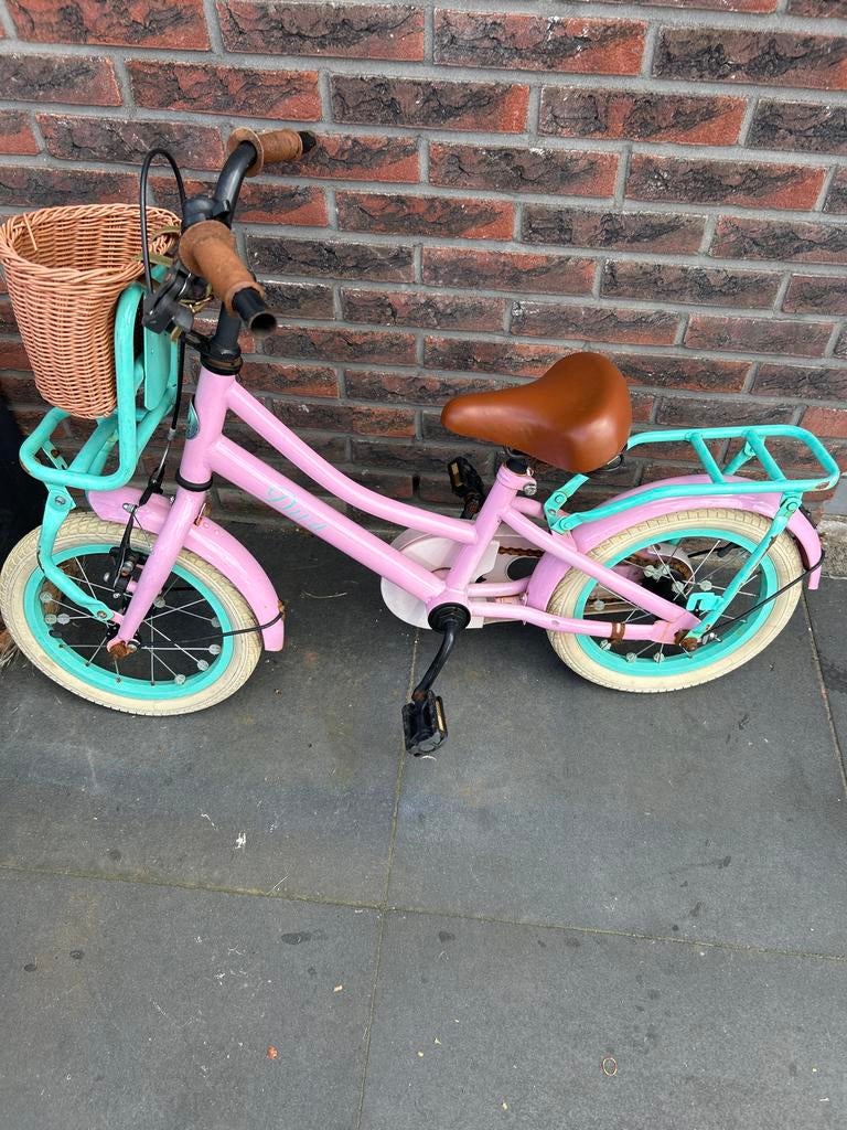 Roze kinderfiets met mandje - Zo goed als nieuw, Fietsen en Brommers, Fietsen | Kinderfietsjes, Ophalen of Verzenden, Zo goed als nieuw