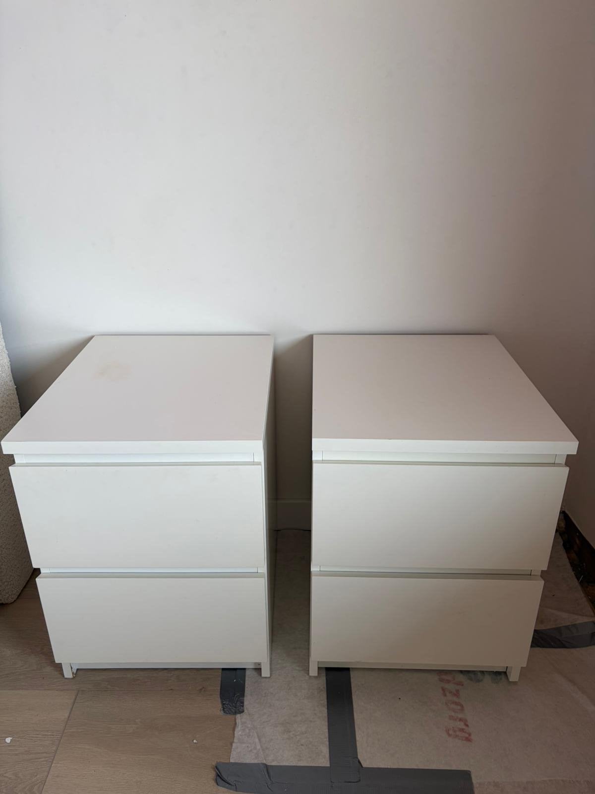 IKEA Malm Nachtkastjes (set van 2), Ophalen, Gebruikt, Minder dan 45 cm, Minder dan 55 cm
