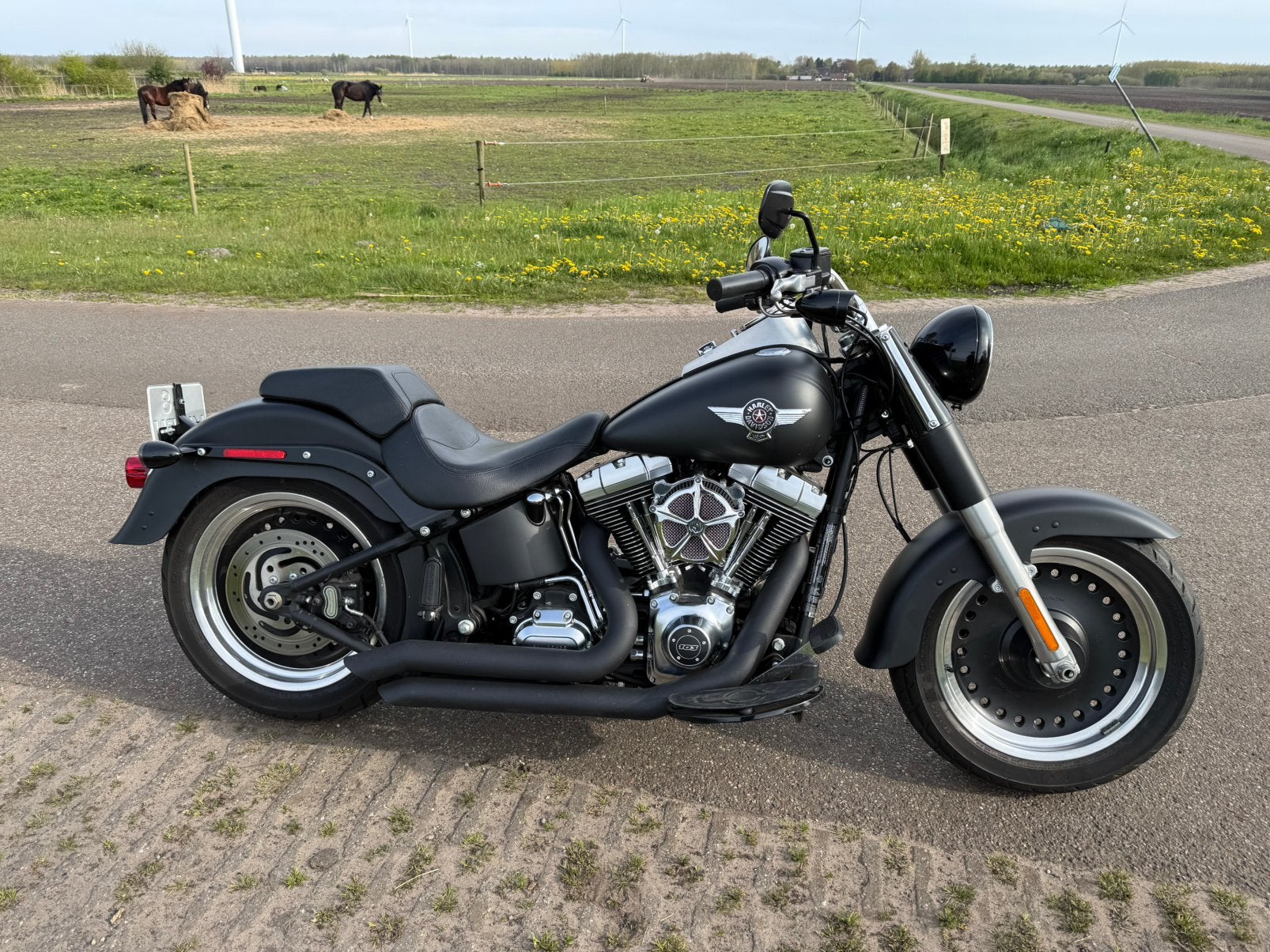 Harley Davidson Fatboy 2012 matt 18.500 km 5 HD, 2 cilinders, Chopper, Gebruikt, Particulier