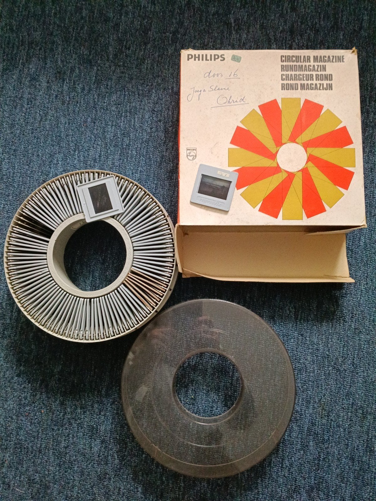 Philips Rond Magazijn M100G voor dia's - Vintage, Ophalen of Verzenden, Gebruikt