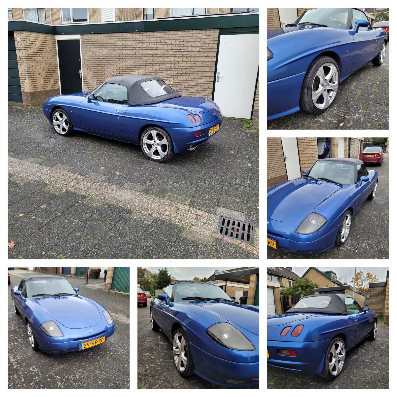 Fiat Barchetta 1.8 16V 1997 Blauw hardtop en softtop, Auto's, Fiat, Voorwielaandrijving, 450 kg, 40 €/maand, 4 cilinders