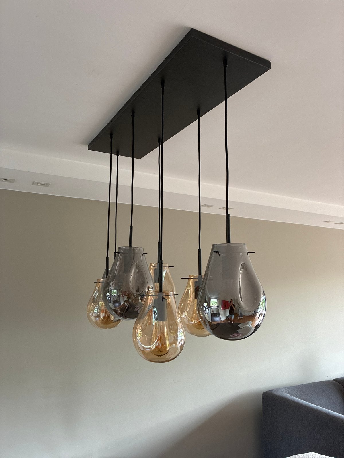 Hanglamp COCO Maison Charlie XL met 7 glasbollen, Ophalen, Zo goed als nieuw, Glas, E27 (groot)