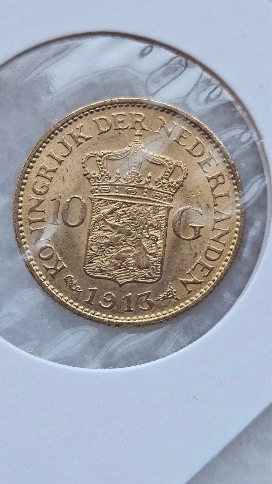 gouden tientje 1913, Postzegels en Munten, Ophalen of Verzenden, Overige waardes, Goud