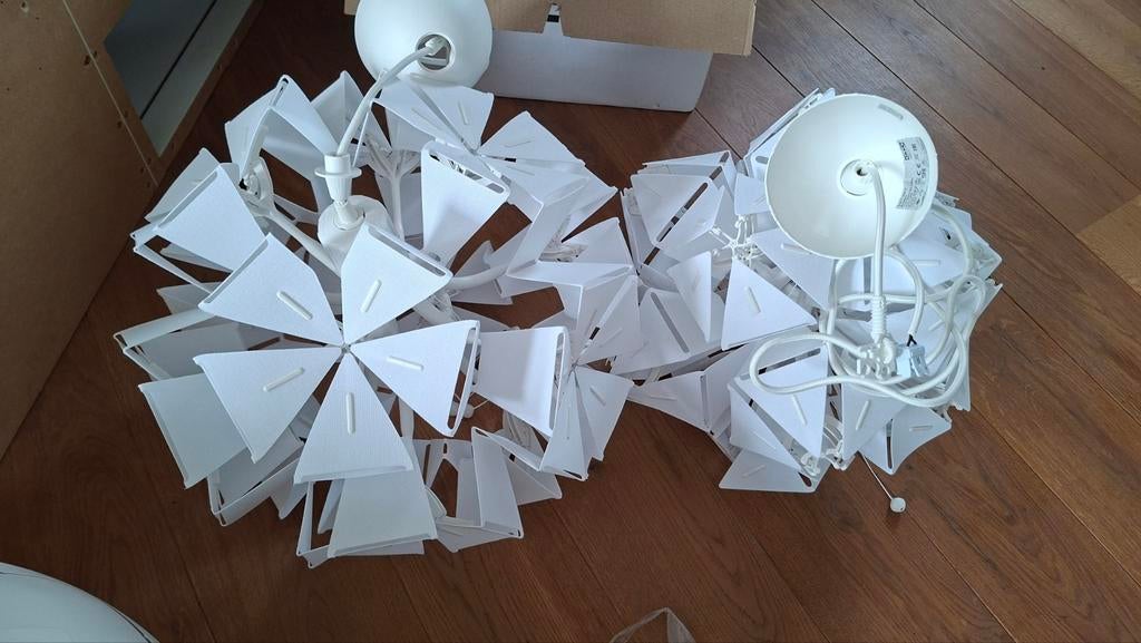 NOG 1 Ikea Ramsele hanglamp wit - Geometrisch design, Ophalen, Minder dan 50 cm