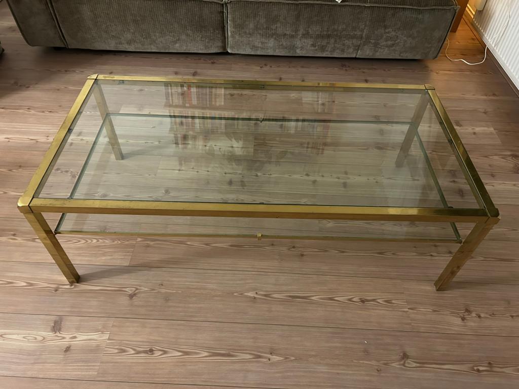 Salontafel koffietafel bijzettafel hollywood regency glas, Huis en Inrichting, Tafels | Salontafels, Ophalen, 50 tot 100 cm, Minder dan 50 cm